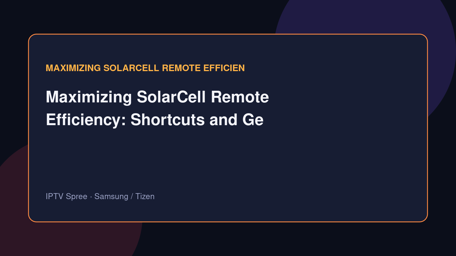 Samsung SolarCell remote resting on a coffee table in front of a modern smart TV running IPTV Spree